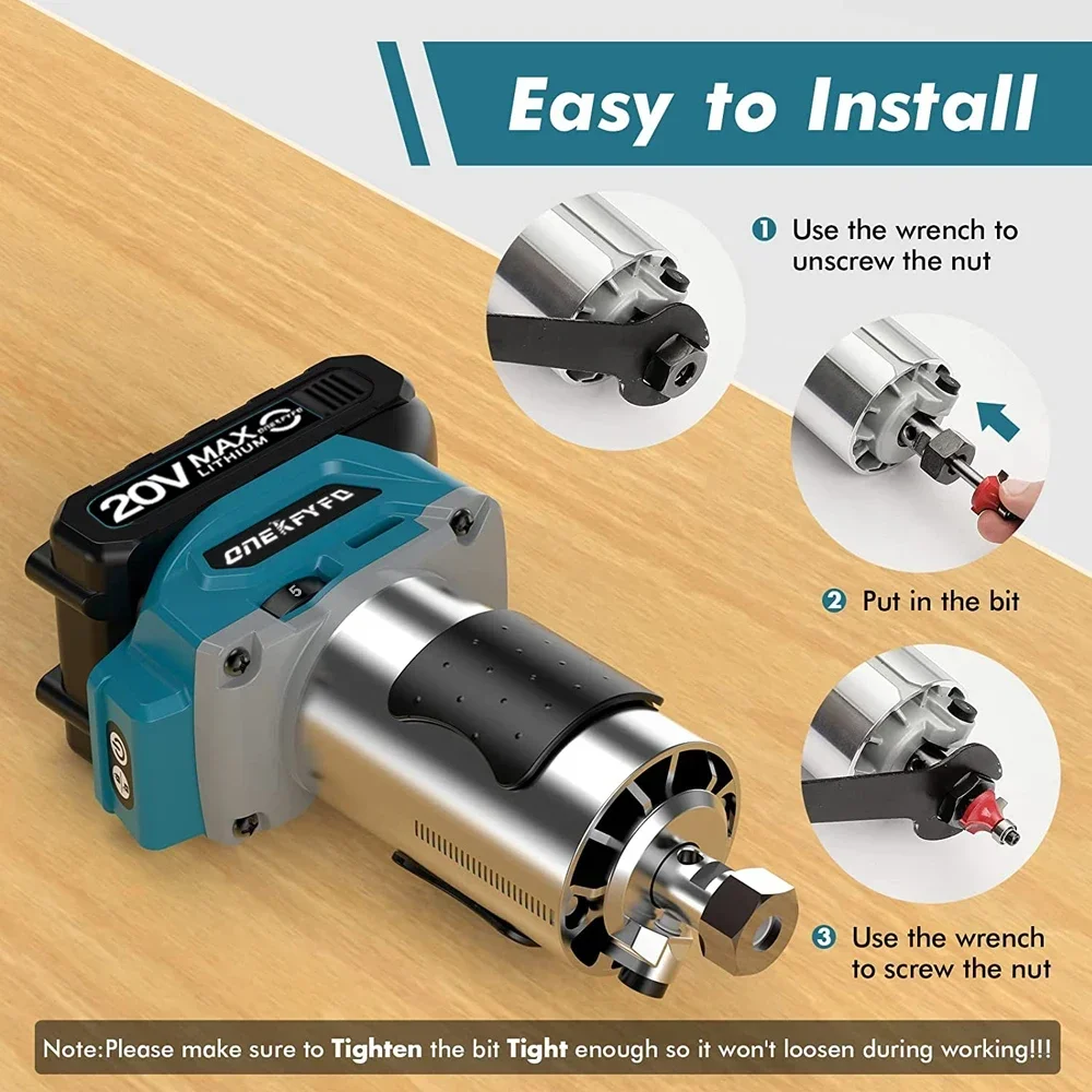 5 Speeds Brushless Electric Hand Trimmer Cordless Wood Router Woodworking Engraving Milling Cutter for Makita 18V Battery 3