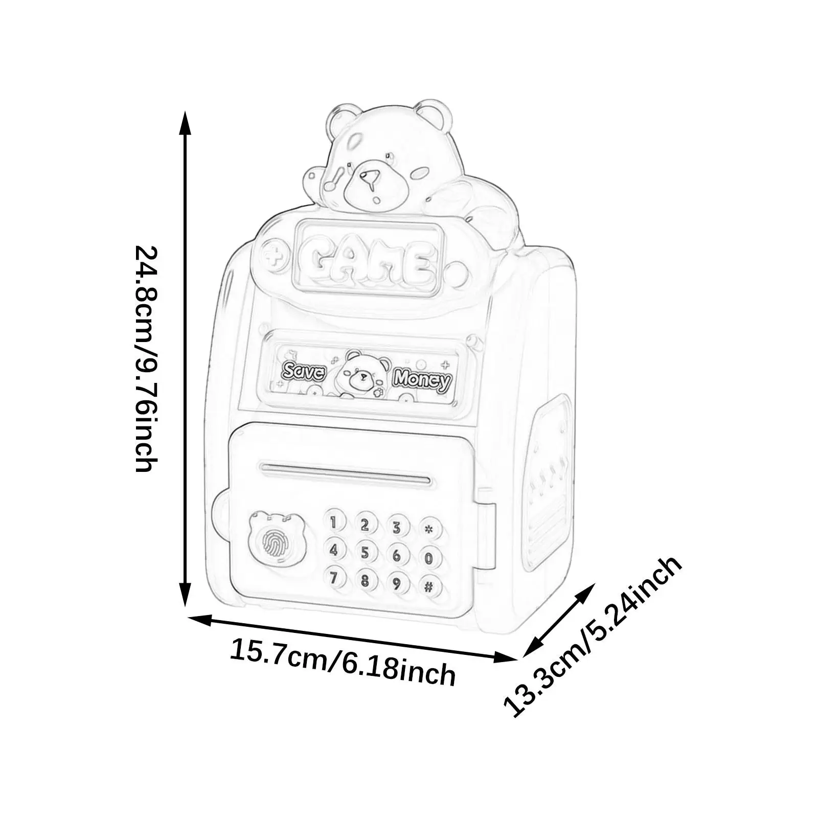 Electronic Fingerprint ATM Piggy Bank Password Lock Savings Bank Electronic Piggy Banks