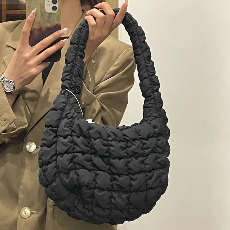 Overlarge Padded Shoulder Bag Puffy Cotton Crossbody Bags for Women Handbag Luxury Designer Quilting Dumpling Cloud Bag Tote New