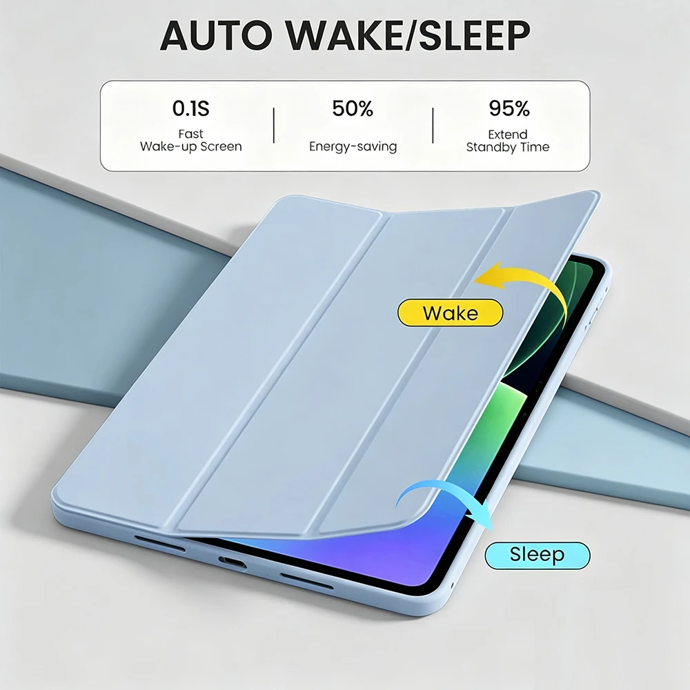 Versatile Flip Smart Cover with Soft Silicone Back Shell