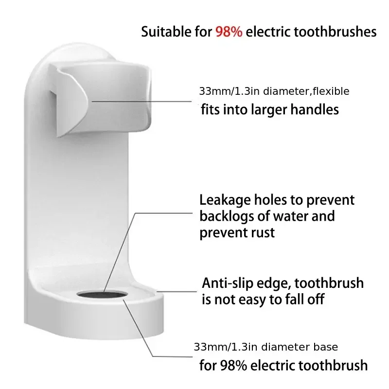 1pc Wall-Mounted Electric Toothbrush Holder Organize And Display Your Toothbrushes With Ease toothbrush holder