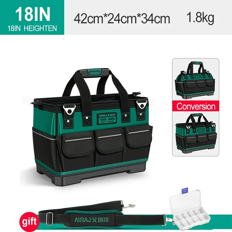 18inch Thickening Tool Bag Large Capacity Oxford Tool Bag Waterproof Wear-Resistant PE Ectrician Repair Tool Storage