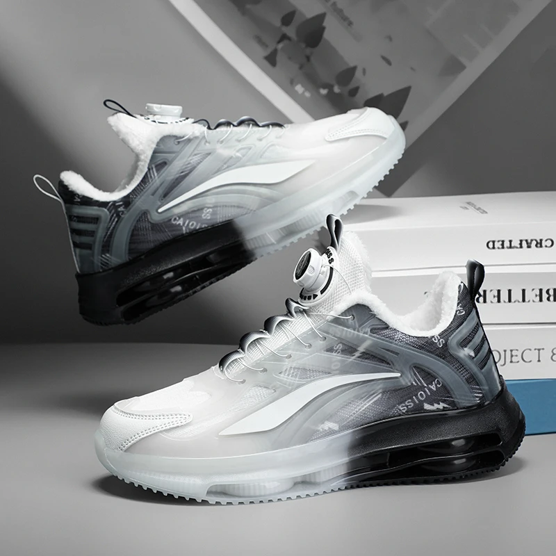 Men's Sneakers, Couple Style, Men's Casual Shoes with Rotary Buckle, Lightweight Running Shoes, Comfortable for Sports, Soft Upper, Wear-Resistant Sole, Suitable for Outdoor Sports, Walking Shoes, Camping, Travel