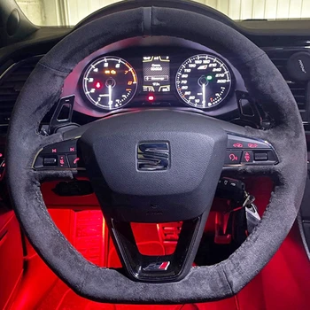 Treccia Coprivolante per auto Volante in pelle scamosciata Accessori auto per Seat Leon Cupra R Leon ST Cupra Leon Ateca FR