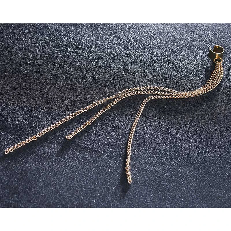 Earring Clip Tassel Trendy Chic Statement Piece Long Chain Earrings Popular Gold/silver Color Eye-catching Fashionable Ear Cuff ear clip earrings clip earrings ear accessories