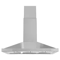 Tieasy 36 Inch 450CFM Wall Mount Ducted / Ductless Convertible Push Button Permanent Filters Led Lights Range Hood ZMG-0190B 2