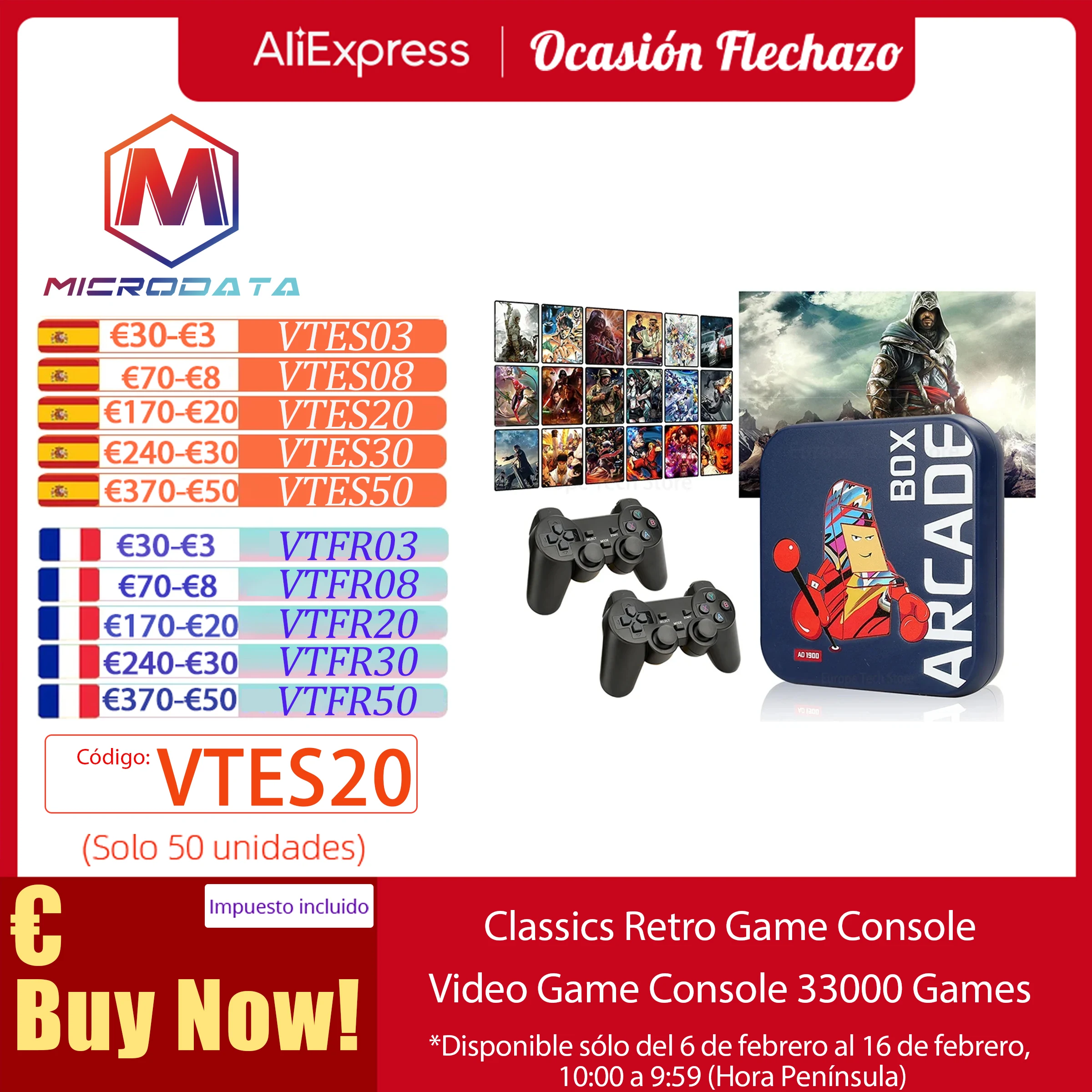 Videogioco Console4K 33000 Portatile Retro Arcade Game Box Classic Retro Console Di Gioco 4K Hd Home Tv Console Di Gioco Arcade Game Box