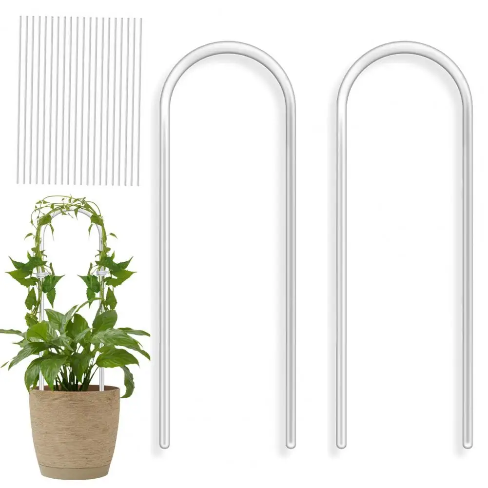 2 Pcs U-Shaped Acrylic Plant Trellis Clear Plant Support Twist Ties Climbing Plants Trellis Houseplants Ivy Monstera