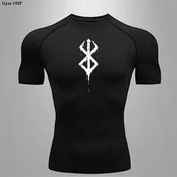 Berserk Anime Quick Dry Men's Compression T - Shirt - Summer Short Sleeve Sports Top - Asian size - XXXL (1)
