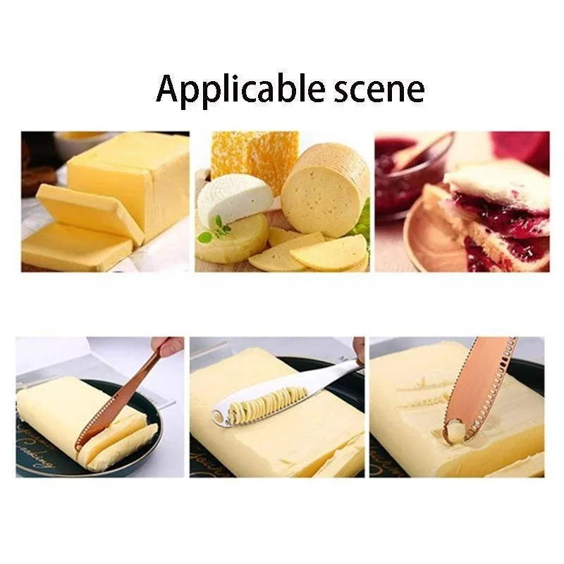 3In1 Stainless Steel Butter Knife Cheese Dessert Bread Jam Spreaders Baking Cream Scraper Splitter Butter Spoon Kitchen Tool