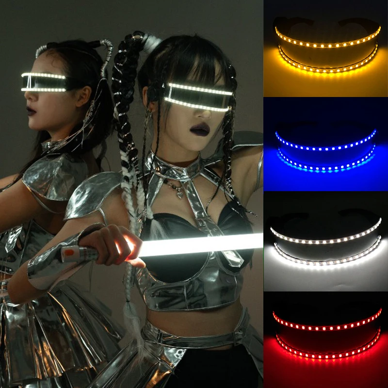 Cosplay Glasses Led Luminous Space Robot Glasses