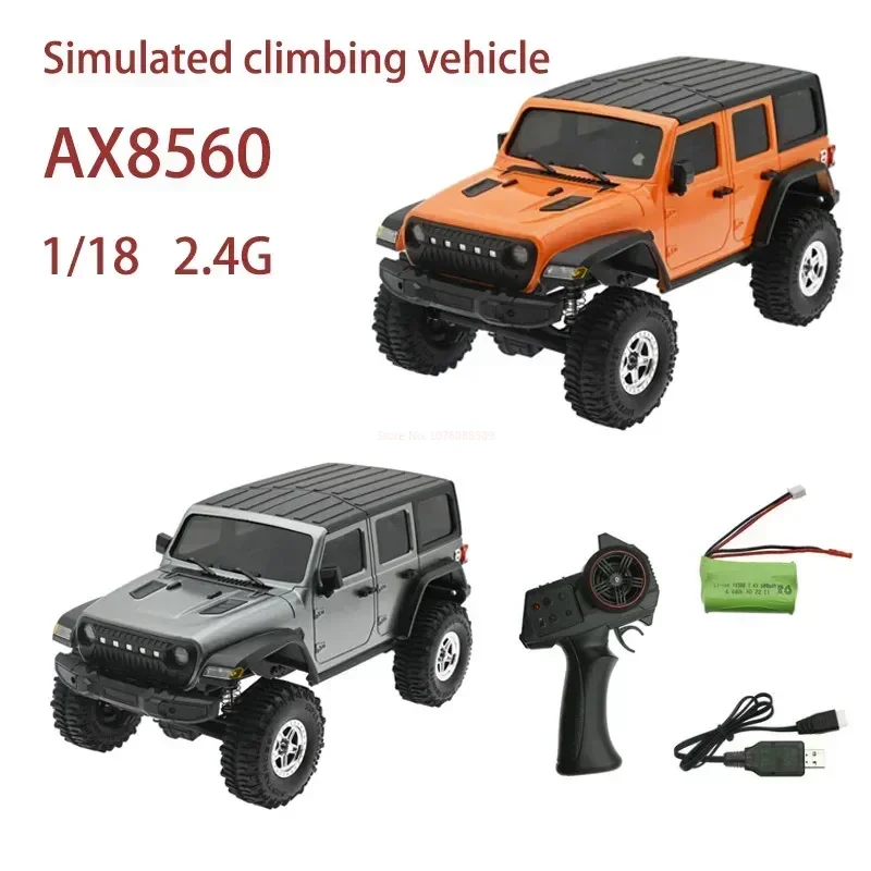 

2.4g Ax8560 1/18 Rtr Waterproof Rc Models Toys Classic Full Proportiona Rock Crawler Led Light Off-road Climbing Truck Vehicles