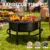 52-inch Large Outdoor Wood-Burning Fire Pit Stove with Rotating Table and BBQ Grill for Backyard Camping Cold-Finished Steel Ro 5