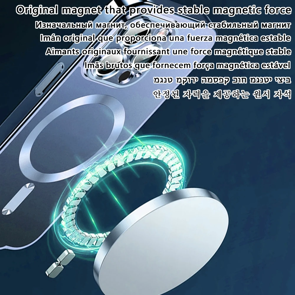 Enhanced Magnetic Clear Plating Cover for Magsafe Original Case