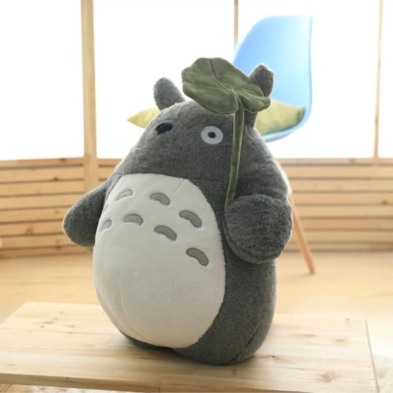 Adorable lotus leaf Totoro Plush Toy Totoro Stuffed Doll Animal Totoro Plushies Throw Pillow Home Decoration Gift For Girl