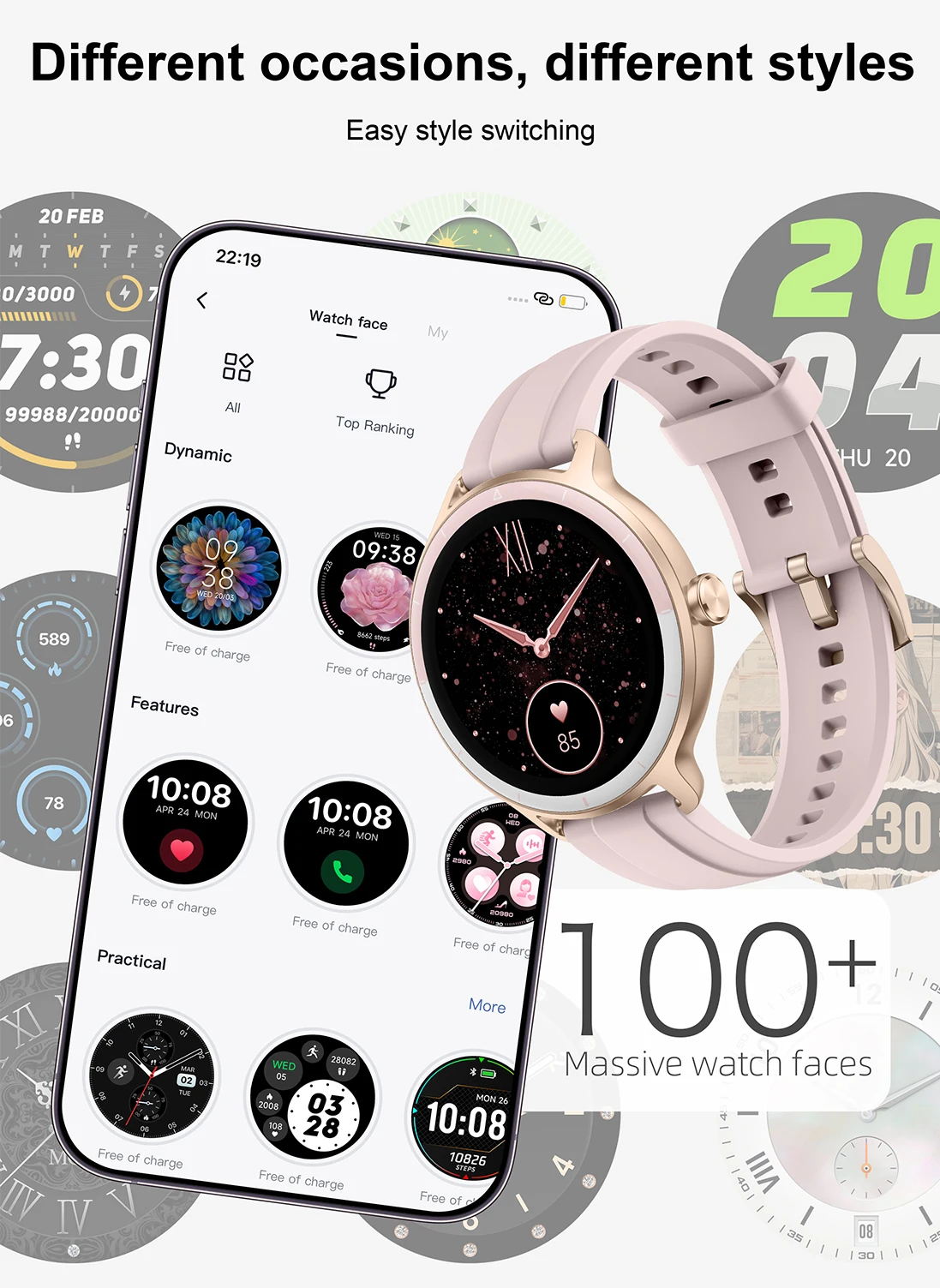 New 2025 ZZYSMART 1.27" Inch DR03 Smart Watches For Women Men Bluetooth Call IP68 Waterproof Heart Rate Blood Oxygen Smartwatch 5