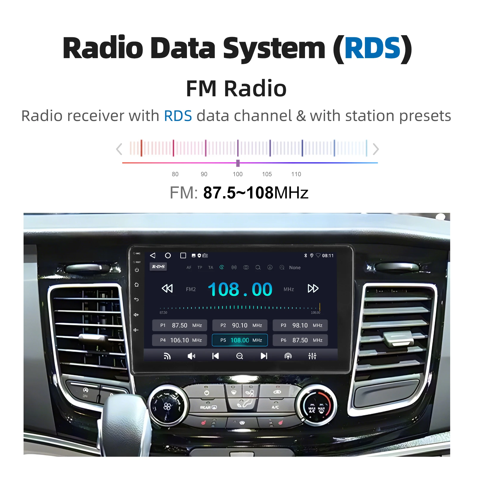 ESSGOO 9 "Android 15 2 + 32/4 + 64G Drahtlose Carplay Auto Stere Radio Für Ford Transit benutzerdefinierte 18-22 GPS Navi WIFI SWC FM BT RDS USB – Detail 15
