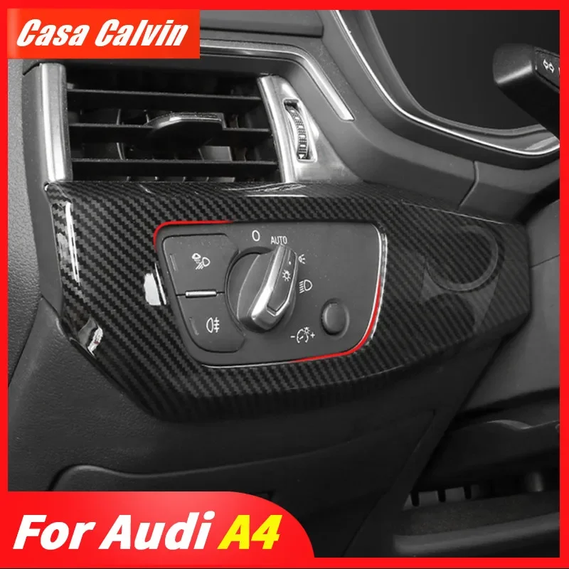 

Printed Carbon Fiber Color ABS Decoration Sticker Trim for Audi A4 B9 A5 2017 2018 2019 2020 2021 Interior Accessories LHD