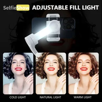 M01 3-Axis Anti-Shake Gimbal Phone Stabilizer Handheld Foldable Holder Selfie Tripod Fill Light for Xiaomi iPhone Smartphone 2