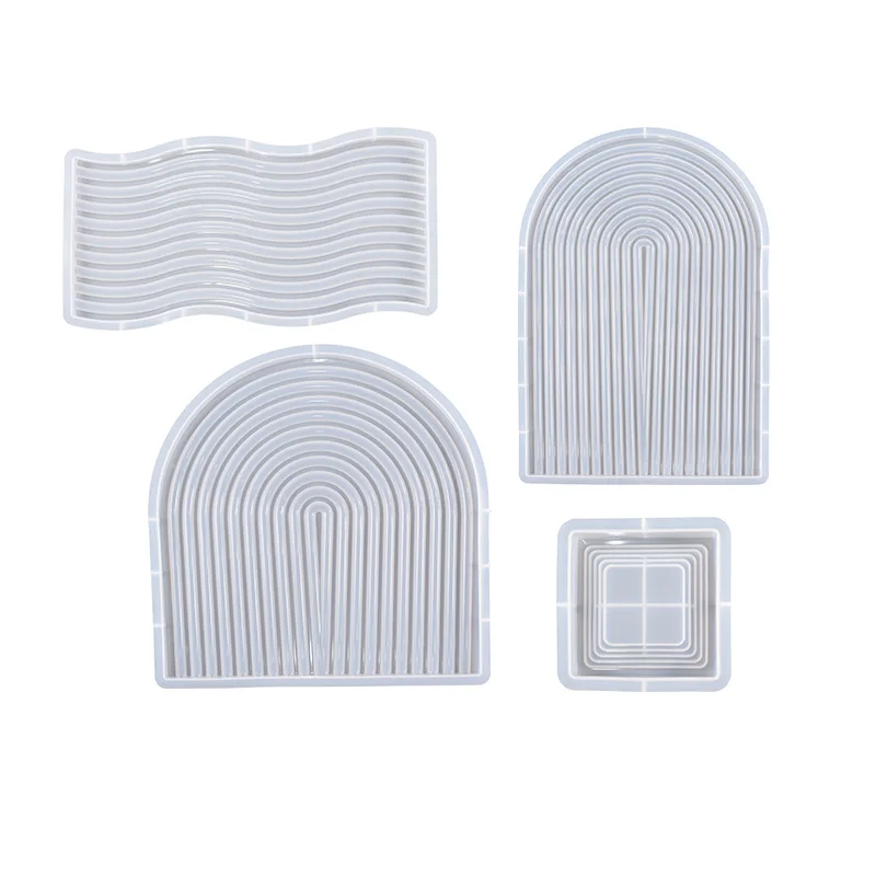 Arched Wave Coaster Tray Silicone Mold Resin Coaster Mold Concrete Jewelry storage box Molds storageTray Candle Holder