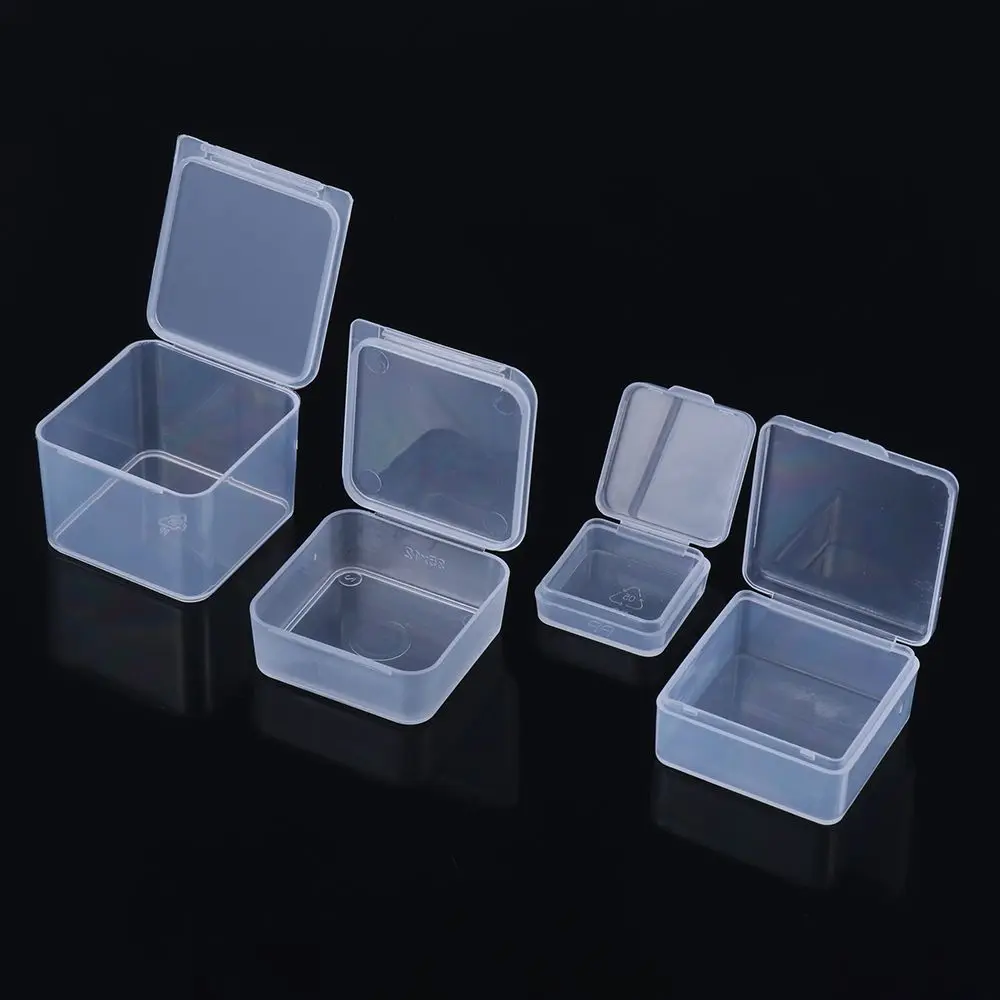 

Small Plastic Box Square Rectangular Transparent Storage Case Small Items Beads Container Jewelry Organizer Case Packaging Boxes