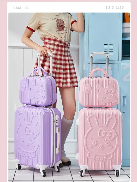 New Fashion 20” 24“ inch luggage set trolley case cute cartoon girls  rolling suitcase