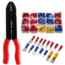 280 Pcs High Quality Wire Terminals Kit Electrical Crimp Spade Connectors Kit Shovel Sheet Fork Ring With Plier Home Improvement
