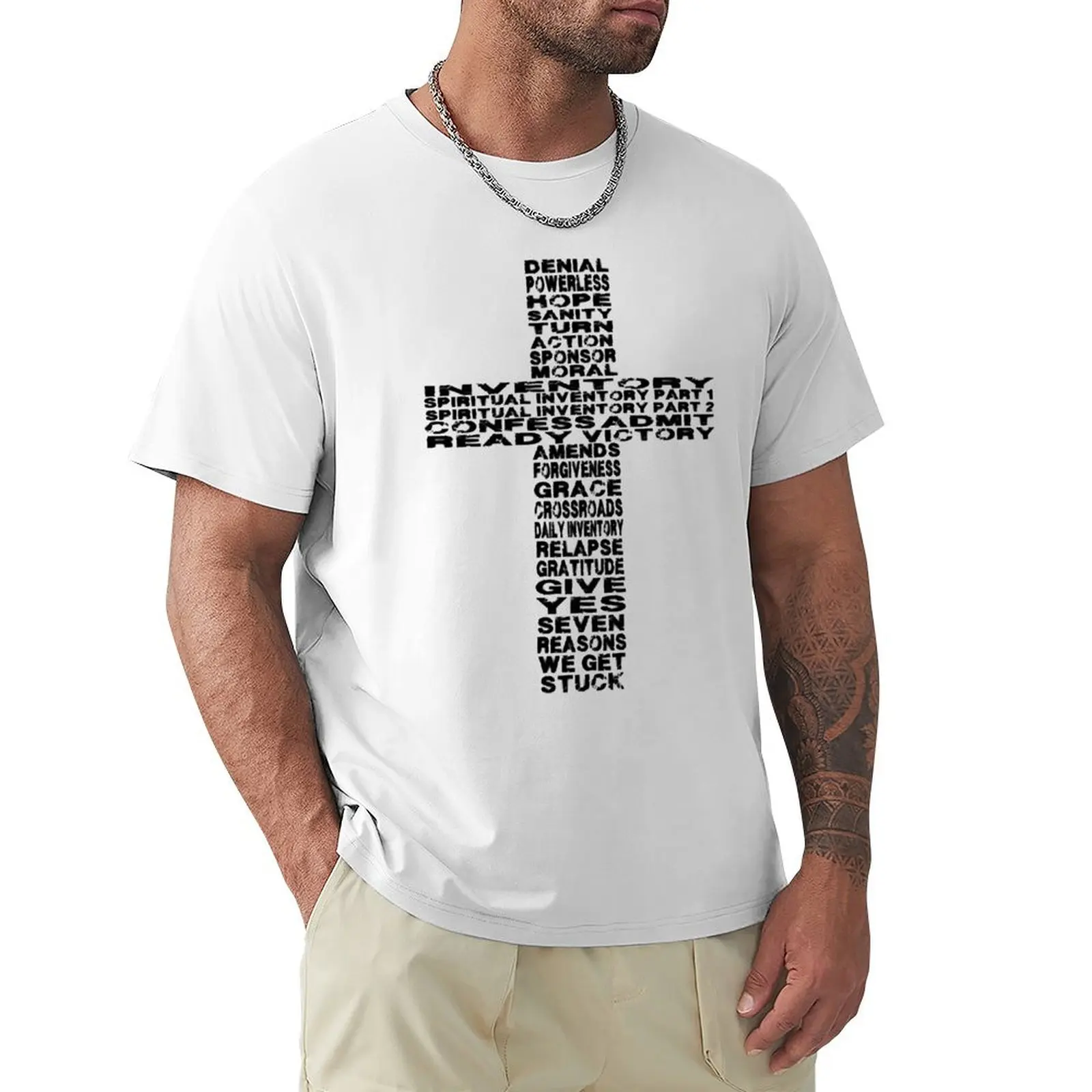 

Celebrate Recovery 25 Lessons in Cross T-shirt shirts graphic tees sweat T-shirt men