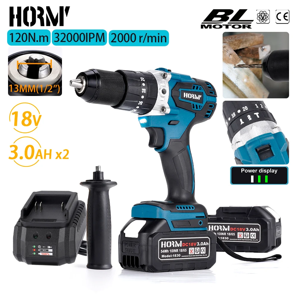 For Makita Original Cordless Driver Drill 18V Brushless Electric Impact Screwdriver Rechargeable Power Tool