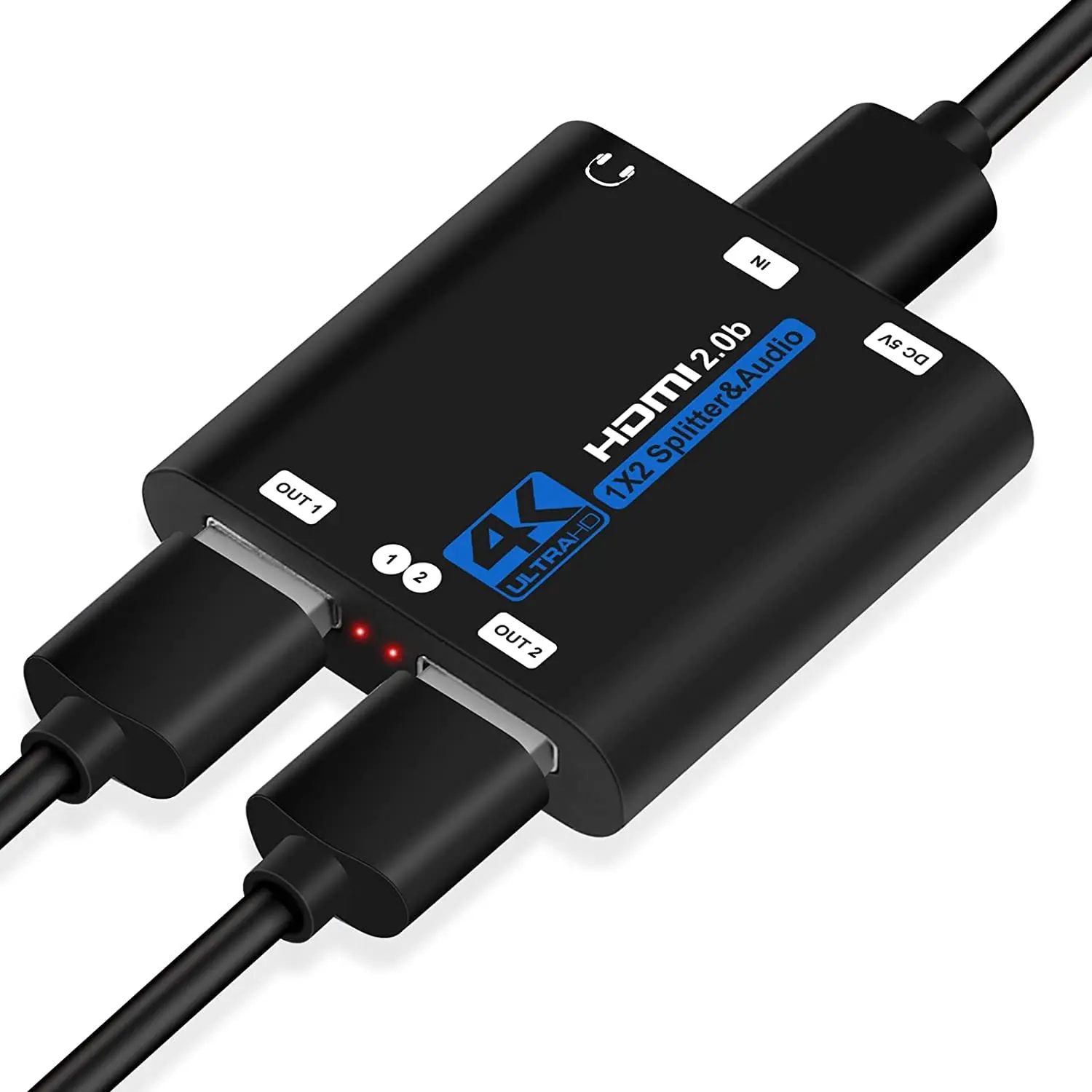 

Разветвитель HDMI 1 в 2 Выход HDMI аудио экстрактор 4K 60 Гц HDMI разветвитель поддерживает автомасштабирование HDCP 2,2, HDR 10 для Xbox PS5