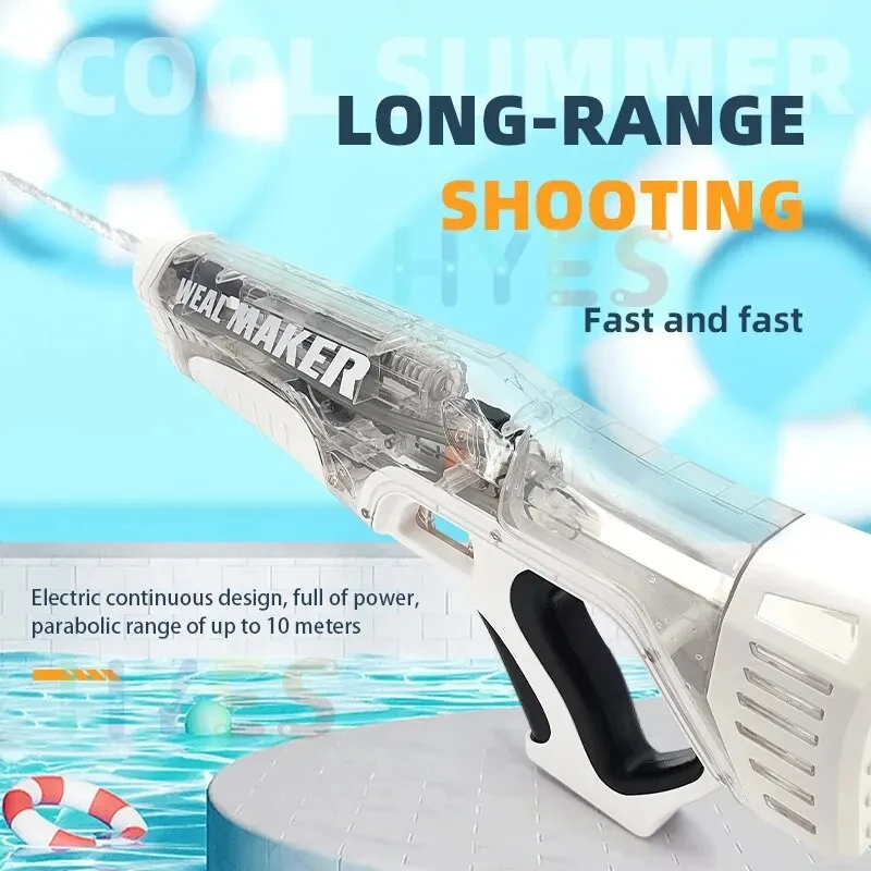 2024 Full Electric Automatic Water Storage Gun Portable Children Summer Beach Outdoor Fight Fantasy Toys for Boys Kids Game Gift 3