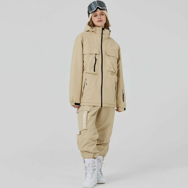 겨울 야외 따뜻한 스키 후디, 스노우 의류, 2025 스노보드 세트, 재킷 바지, 성인 스포츠, 산악 스키 세트, 신상 스키 세트 