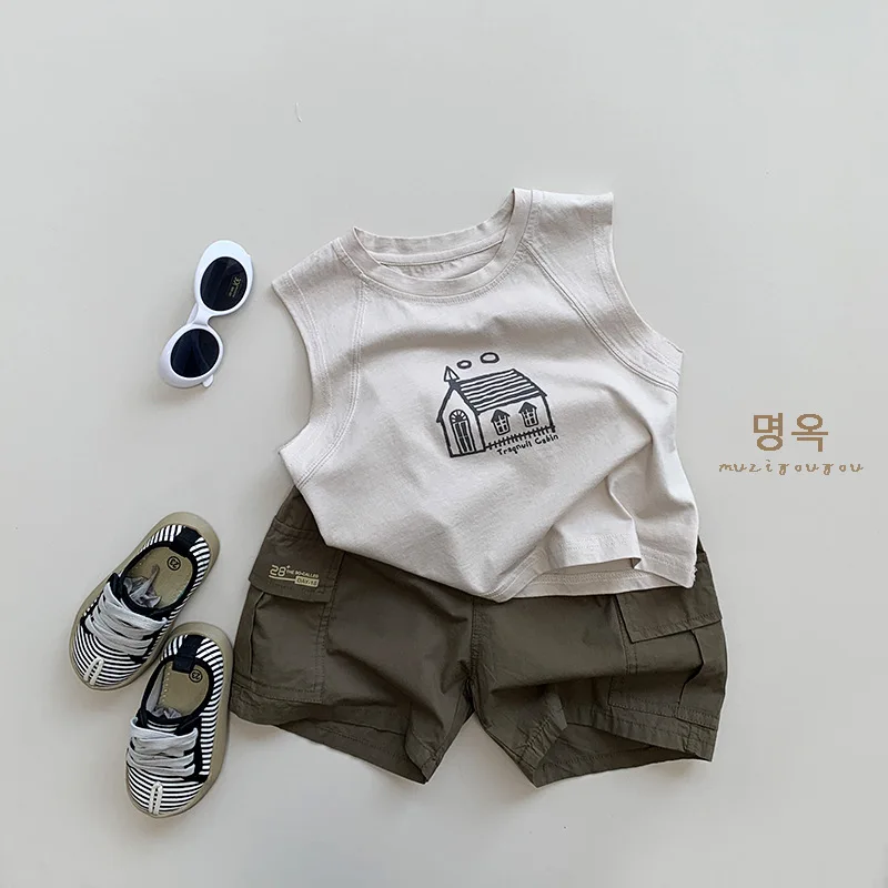 Summer New Children Shorts Cotton Girls Thin Casual Shorts Solid Toddler Boys Loose Versatile Cargo Pants Kids Clothes