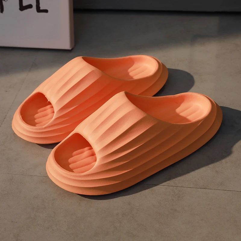 4CM Summer Slippers Thick Platform Sandals Woman 2022 Home Slippers Indoor Mute Soft-soled Flip Flops Couple Non-slip Slides