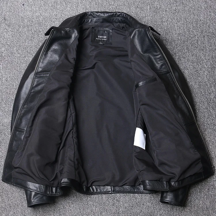 Description Picture 5 of item2024 New Black Soft Cowhide Jacket Men's Genuine Leather Coat Dad's Plus Size Male Clothes S-5XL