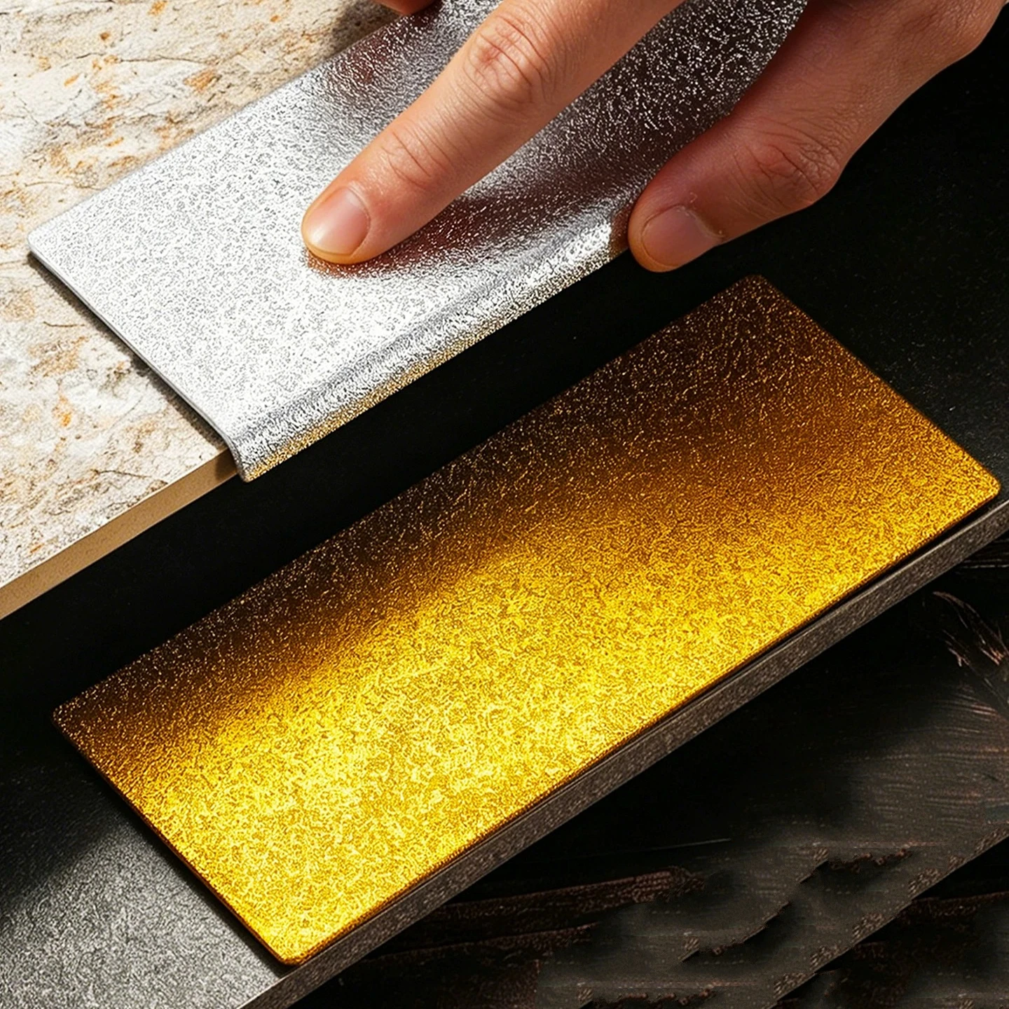 Fliesen-Schleifpad, Doppelseitiges Handpolierpad mit 100 Körnungen, Metall-Diamant-Schleifblock für Keramik, Glas, Marmor, Granit