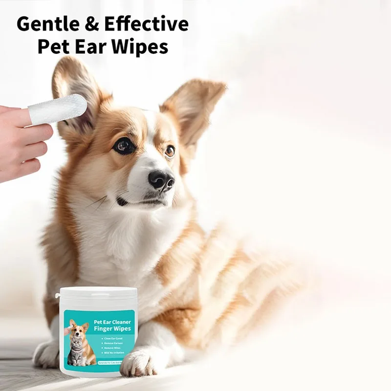 Dog Ear Cleaning Wipes Portable Pet Dog Teeth Cat Ear Finger Mite Supplies