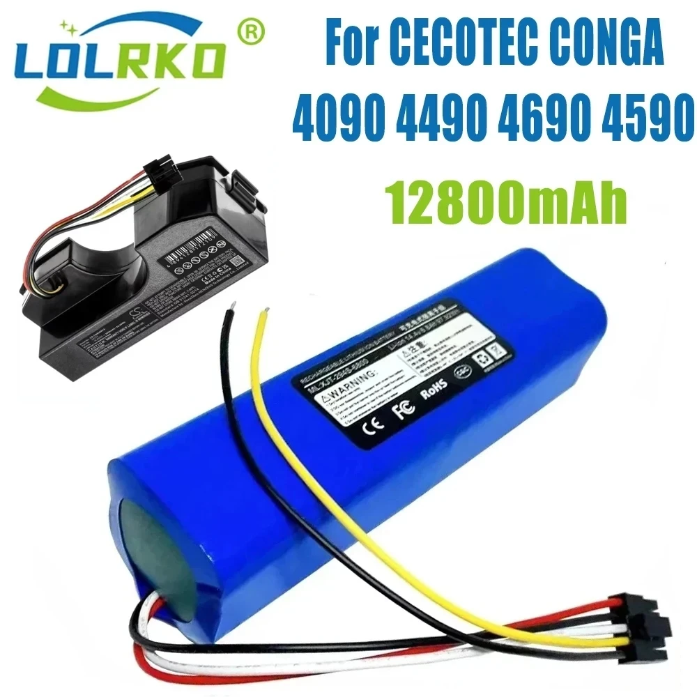 

14.8V 12800mAh 100% New CECOTEC CONGA 4090 4490 4690 4590 Mopping Robot Battery Pack Netease Intelligent Manufacturing NIT Model