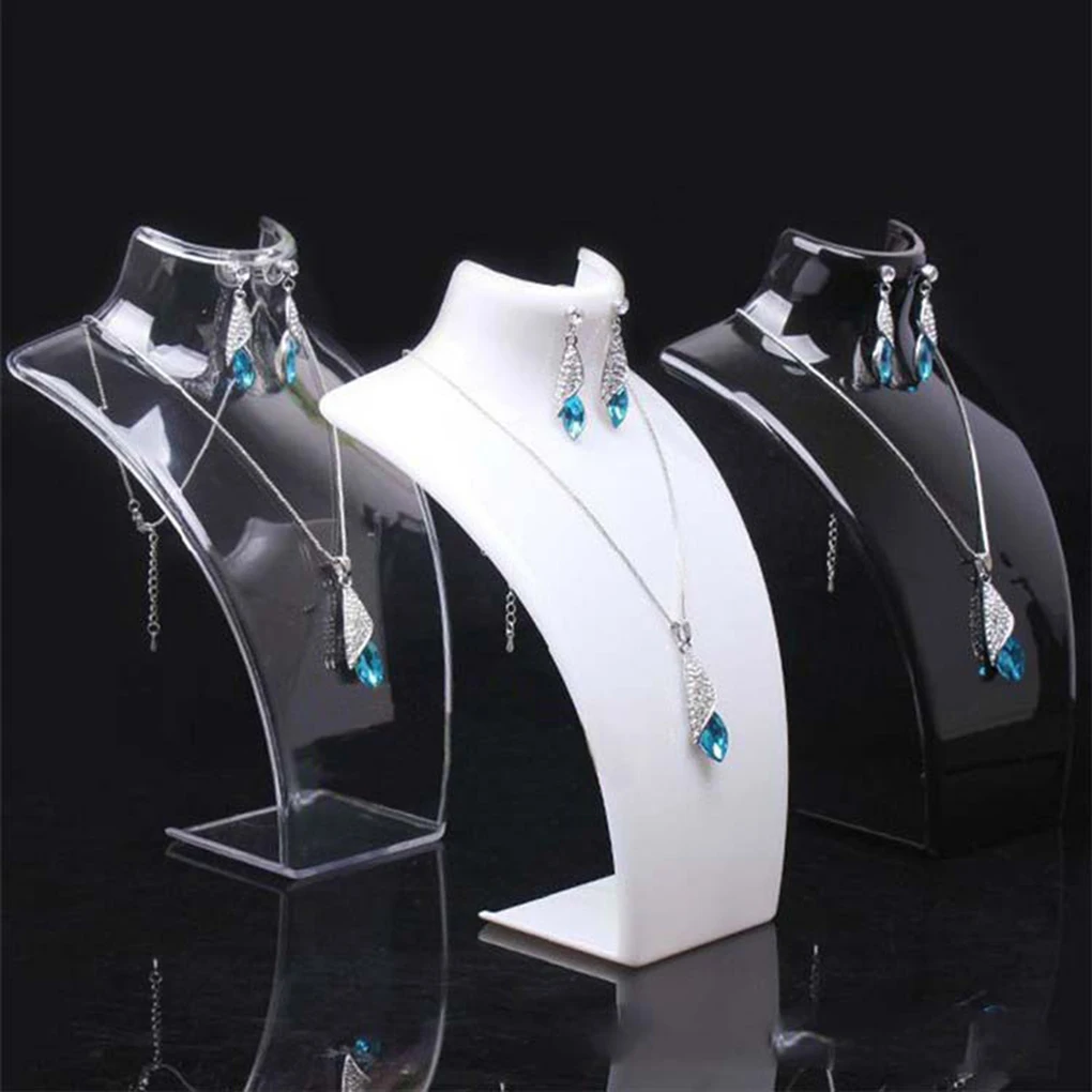 

Acrylic Jewelry Necklace Pendant Earrings Plastic Mannequin Bust Display Stand Organizer Holder