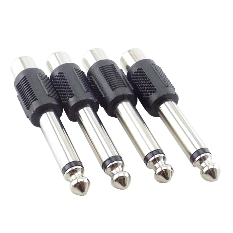 

1/4in 6.35mm Male Plug to RCA Female Speaker Connector RCA Plug Adapter to Stereo 6.3 MM Male Plug Microphone