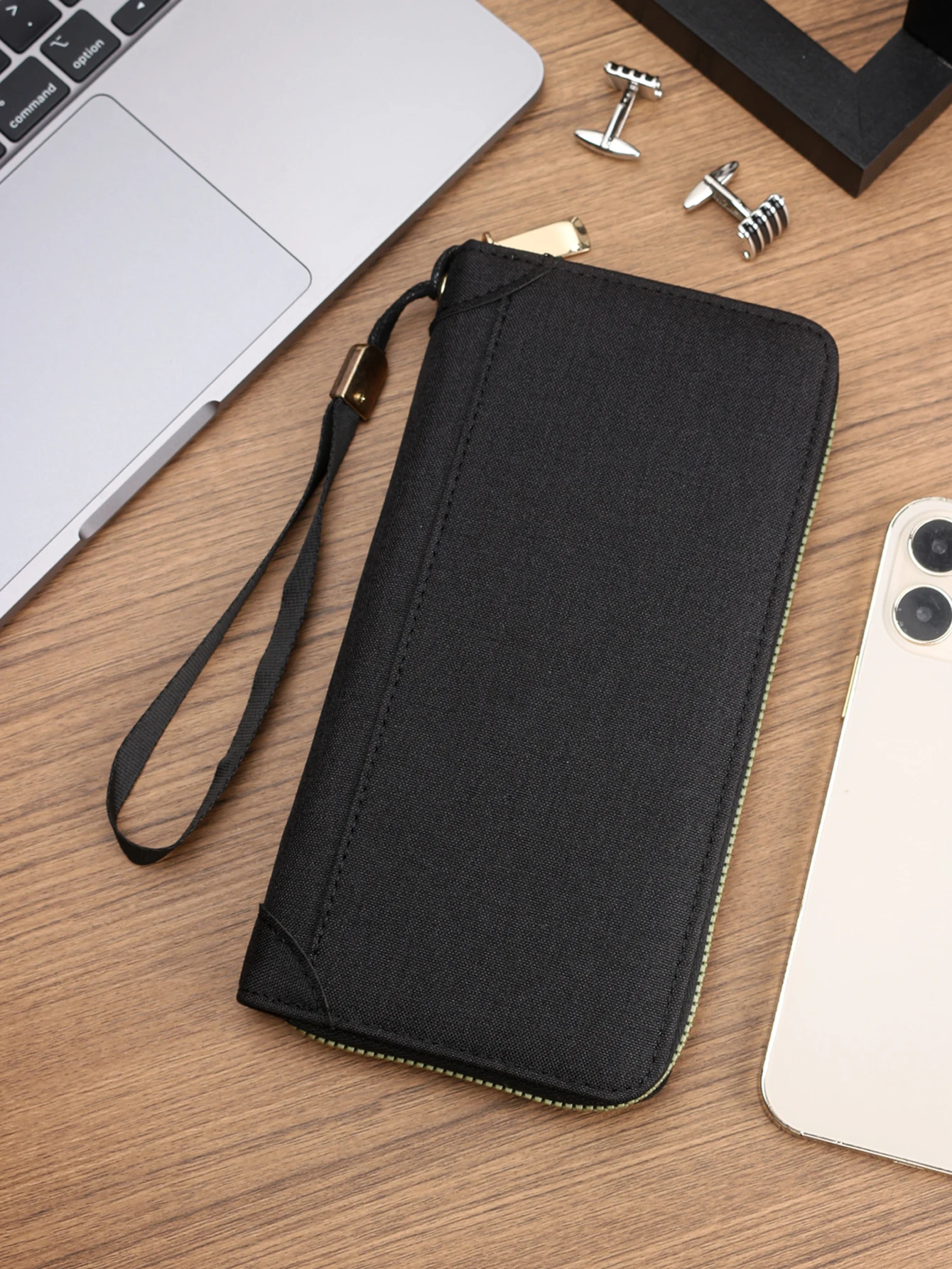Clutch Canvas Men's Long Wallet with Zipper Clutch Mobile Phone Bag