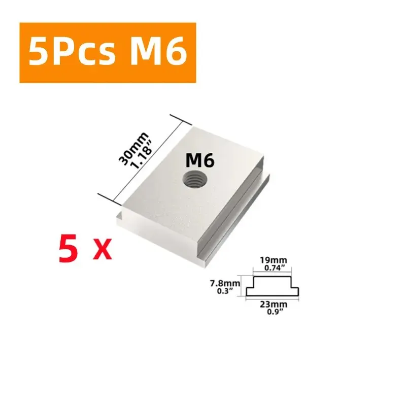 5 Pcs M6 Slider