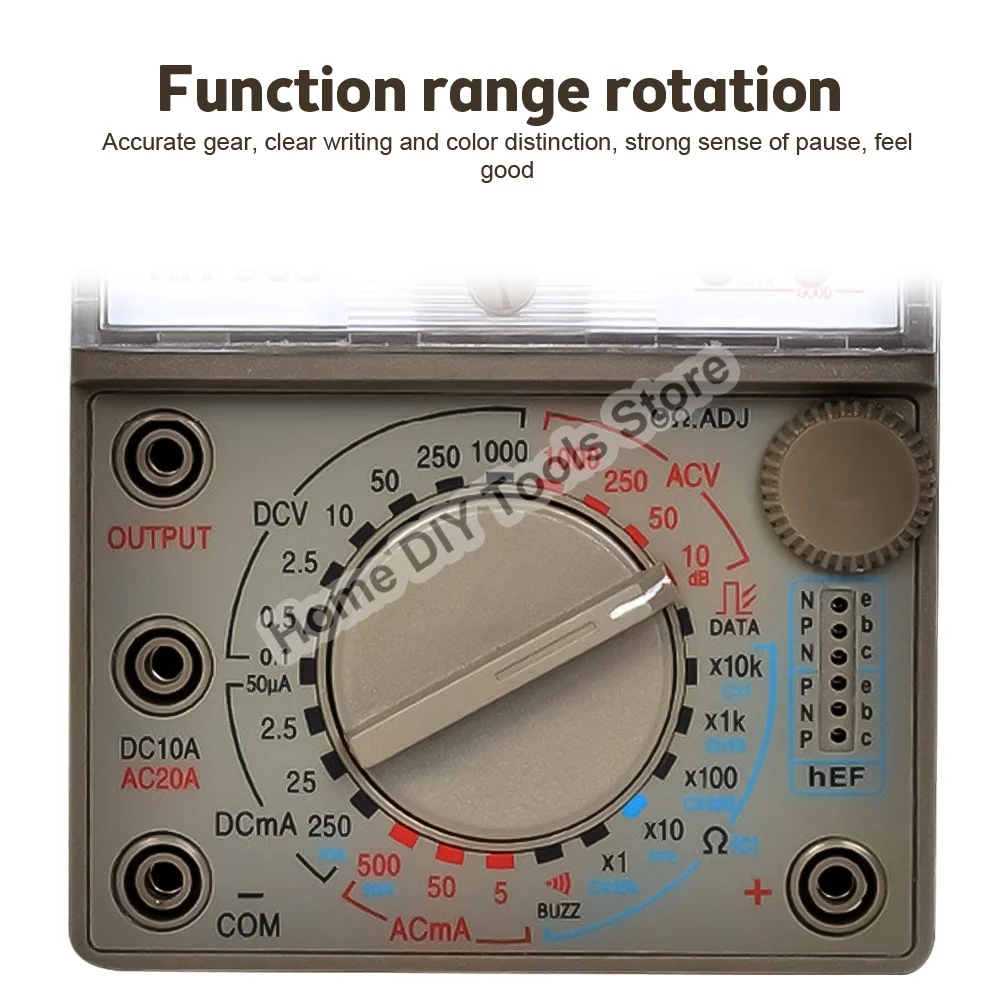 Analog Multimeter Universal Meter Pointer Display Electrical Tester AC DC Voltage Current Resistance with Test Pen Buzzer