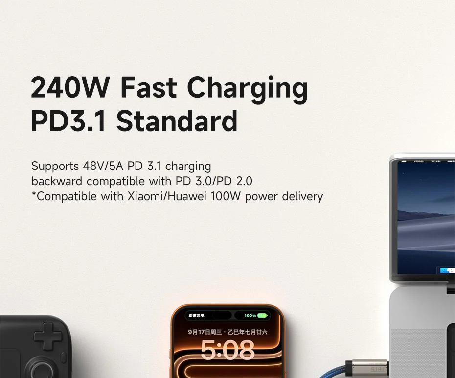 Hagibis Thunderbolt 5 USB-C Cable 120Gbps 240W 16K