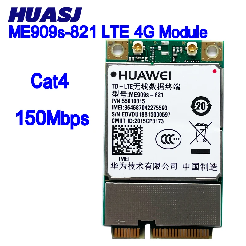 ME909s-821 4G LTE Module FDD-LTE TDD-LTE Mini PCI-E Cat4 4G Card For B1 B3 B5 B8 B38 B39 B40 B41