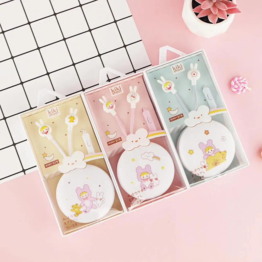 

Wired Headset Creative HiFi with Microphone Cartoon Rabbit Box 3.5mm Stereo Earphone for Listening to Music