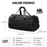 VEKROS-Sac de dehors observateur et Pliable pour Homme et Femme, Accessoire de Voyage avec Compartiment à Chaussures, 40L 3