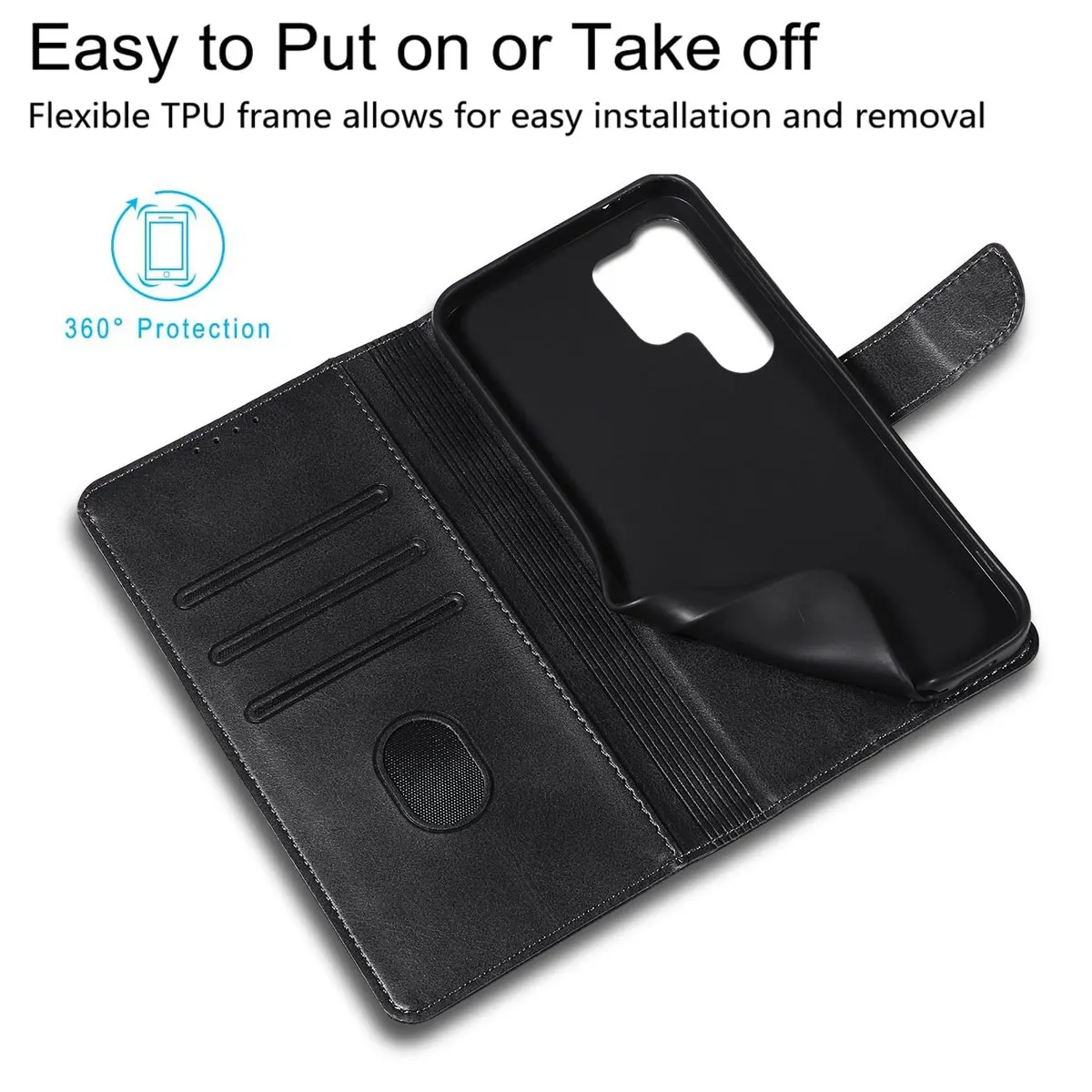 For Samsung Galaxy S24/S24+/S24 Plus/S24 Ultra 5G Phone Leather Case Shockproof Wallet Card Slot Kickstand Flip Folio Cover