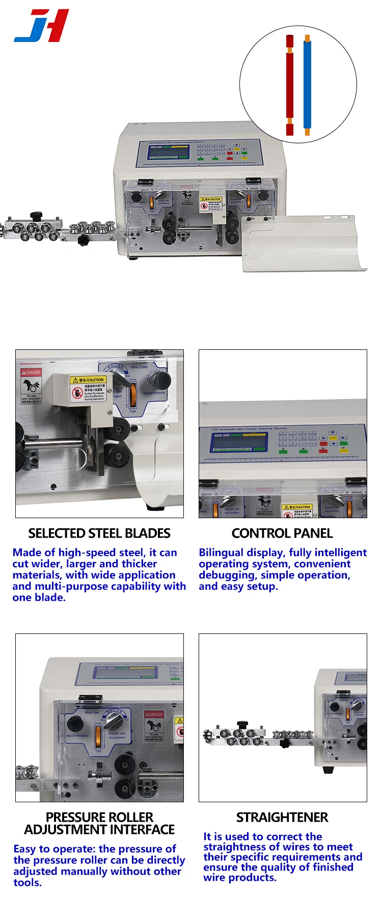JH-608-MAX1-4N Automatic Wire Stripping Machine Computer Type Stripping Tool for
