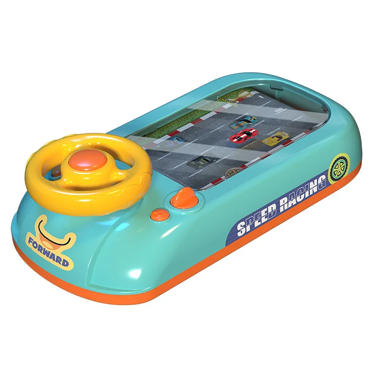 Carro de corrida jogador de jogo de mão com modelo de carro 3d e volante,  console de jogo de corrida de automóveis real, novidade crianças brinquedo